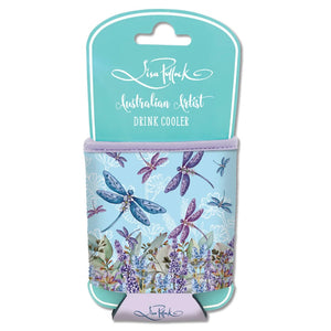 Can Stubby Cooler - Lavender Dragonflies