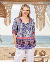 Load image into Gallery viewer, Tessa V-Neck Tassel Top - Paisley
