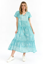 Load image into Gallery viewer, Zola V Neck Maxi Dress - Coral Border Jade