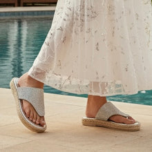 Load image into Gallery viewer, Lav-ish Hemp Rope Sandals - Silver