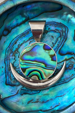 Load image into Gallery viewer, New Moon Sterling Silver Pendant - Paua Shell