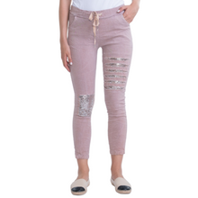 Load image into Gallery viewer, Italian Stretch Sequenced Pants - Rosa