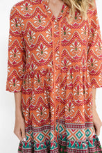 Load image into Gallery viewer, Vivian V Neck Shirt Dress - Gujrat Border