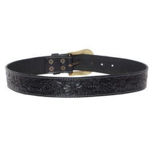 Load image into Gallery viewer, Tooling Leather Belt with Removable Buckle - Black
