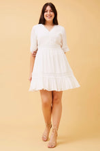 Load image into Gallery viewer, Layla  Lace Trim Dress -White