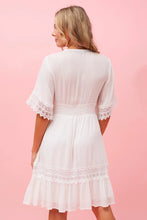 Load image into Gallery viewer, Layla  Lace Trim Dress -White