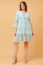 Load image into Gallery viewer, Paisley Boho Short Dress - Blue