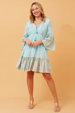 Load image into Gallery viewer, Paisley Boho Short Dress - Blue