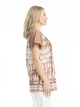 Load image into Gallery viewer, Kayla Cotton Blouse - Tribal Border Mocha