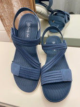 Load image into Gallery viewer, Blue sandals  on a neutral background