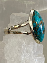 Load image into Gallery viewer, Blue Mohave Marquise Sterling Silver Ring