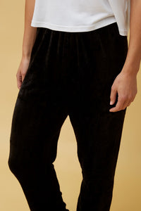 Black Print Plush Pyjama Pants