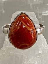 Load image into Gallery viewer, Bamboo Coral Tear Drop Sterling Silver Ring