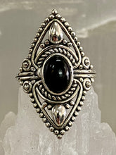 Load image into Gallery viewer, Black Filigree Oval Sterling Silver Ring