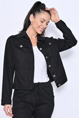 Cotton Stretch Basic Jacket - Black