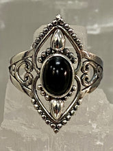 Load image into Gallery viewer, Black Onyx Filigree Oval Sterling Silver Ring