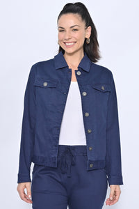 Cotton Stretch Basic Jacket - Navy