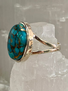 Blue Mohave Oval Sterling Silver Ring