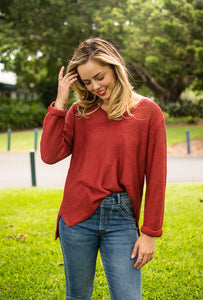 Cotton rolled up sleeve Knit
