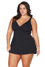 Load image into Gallery viewer, Recycled Hues Black Delacroix Swimdress
