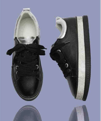 Lav-ish Crystal Sneakers Black
