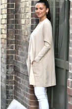 Load image into Gallery viewer, Side Pocket Long Knit Cardigan - Beige