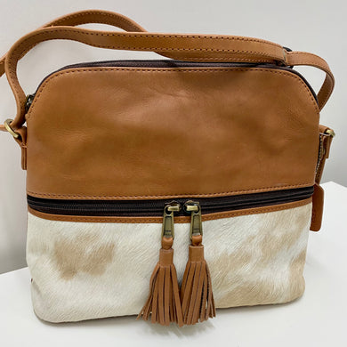 Finland – Jersey Hairon and Tan Cowhide Sling Bag