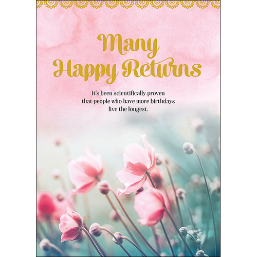 Inspirational birthday card - Many happy returns