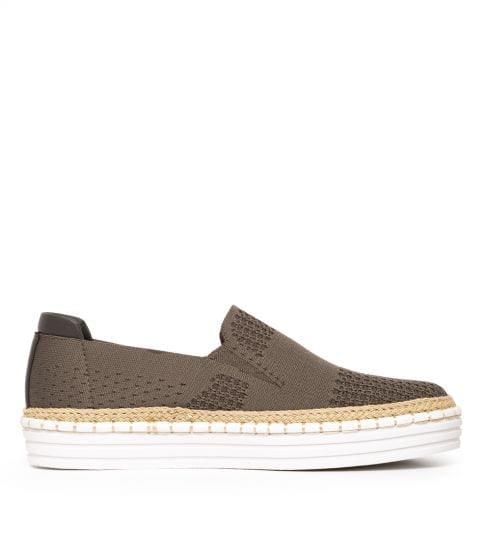 Queen Slip on Sneakers - Khaki Knitp