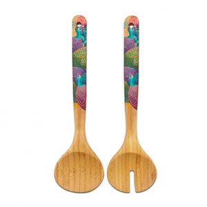 Bamboo Salad Servers Colourful Guineas