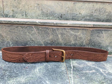 Load image into Gallery viewer, Butler Tooled Belt - Mud