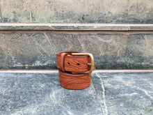 Load image into Gallery viewer, Butler Tooled Belt - Tan