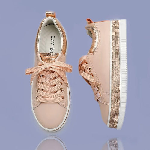 Lav-ish Crystal Sneakers Blush
