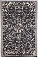 Load image into Gallery viewer, Murano Black And Cream Traditional Recycled Plastic Reversible Outdoor Rug